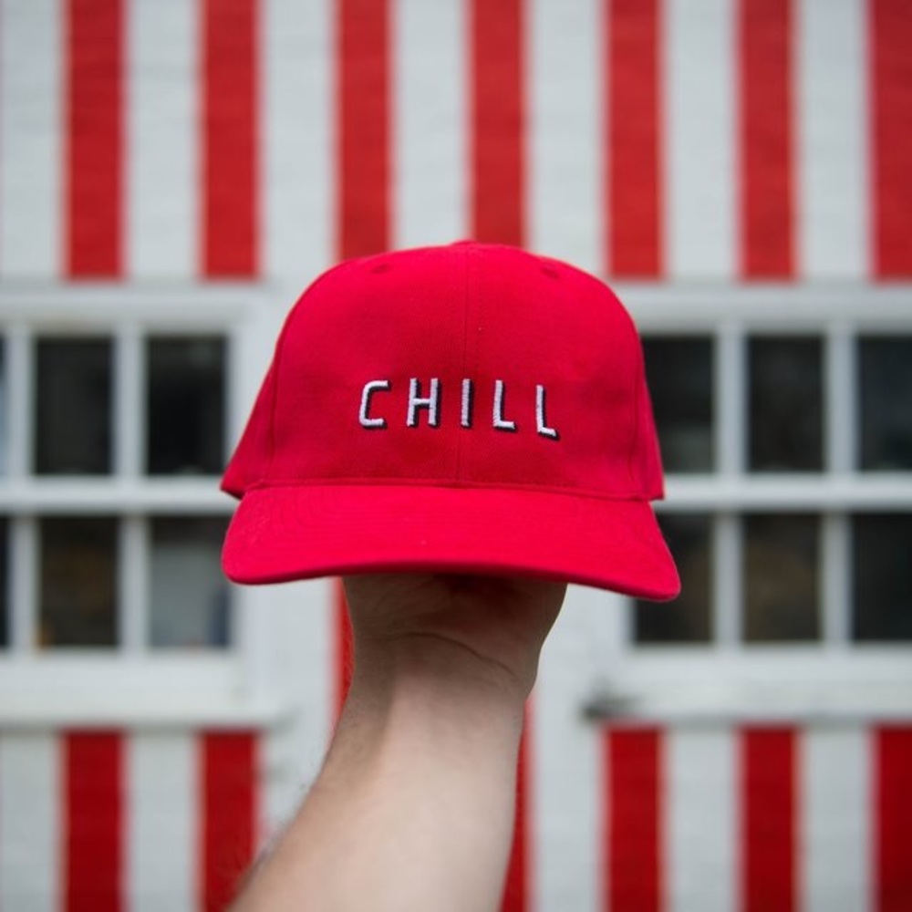 Netflix and Chill NWOT hat in red with embroidery